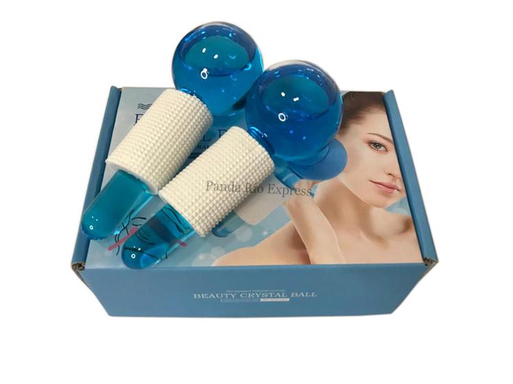 Imagem de Conjunto Bola De Cristal 2 Peças Para Massagem Facial E Olhos Cuidados Com A Pele