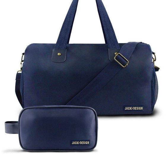 Conjunto Bolsa De Academia E Necessaire Com Alça Lateral Azul