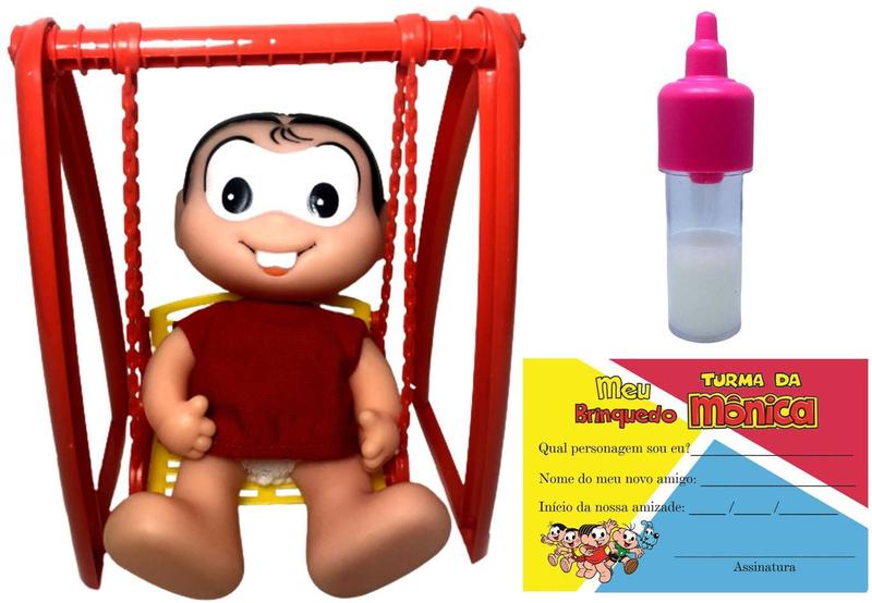 Imagem de Conjunto Boneca Menina Mônica Baby Bebê - Mini Balanço - Acompanha Acessórios - Licenciado - Turma Da Mônica