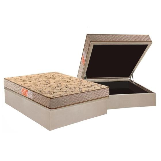 Imagem de Conjunto Box Baú Casal: Colchão Espuma Paropas D33 Pasquale Wave Clean + Base CRC Suede Clean (138x188)
