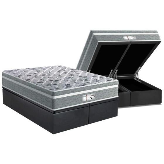 Imagem de Conjunto Box Baú King: Colchão Molas Probel Ensacadas Evolution Gray + Base CRC Suede Gray (193x203)