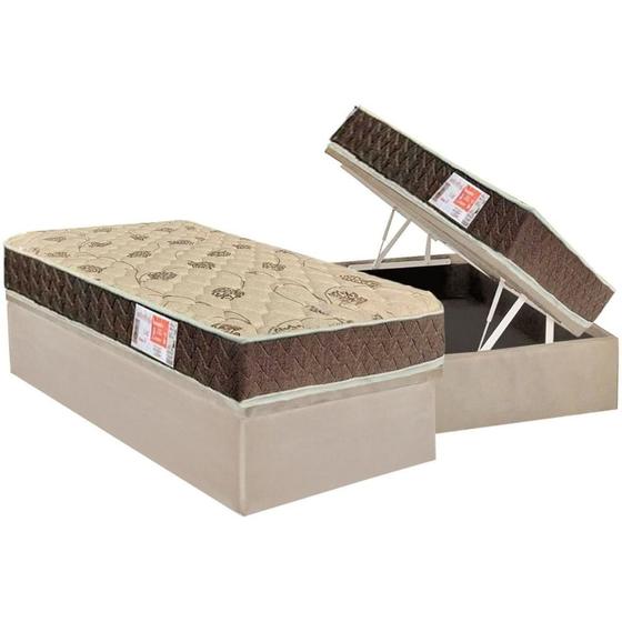 Imagem de Conjunto Box Baú Solteiro: Colchão Espuma Orthoflex D33 Comfortpedic + Base CRC Suede Clean(88x188)