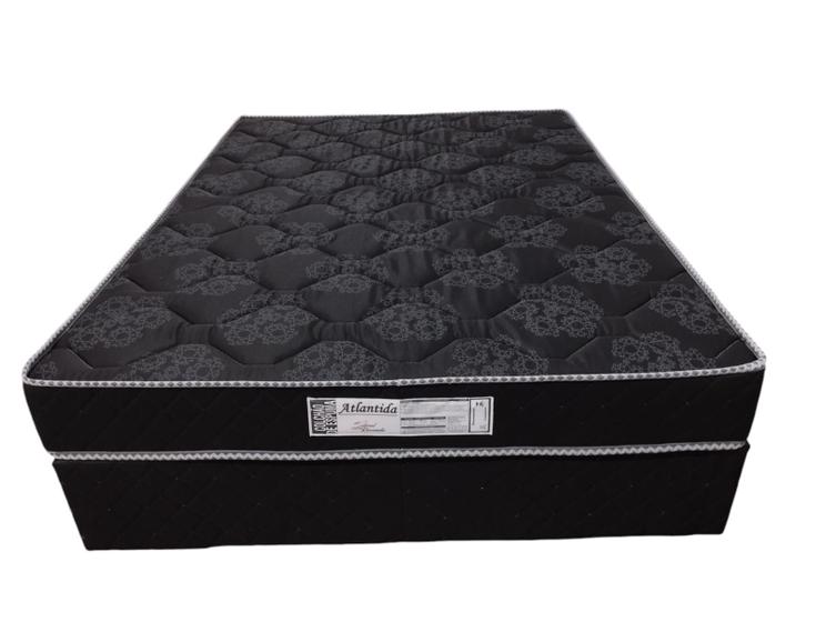 Imagem de Conjunto Box Casal Atlântida Double Face com Espuma D33 1,28x1,88x0,54   Preto