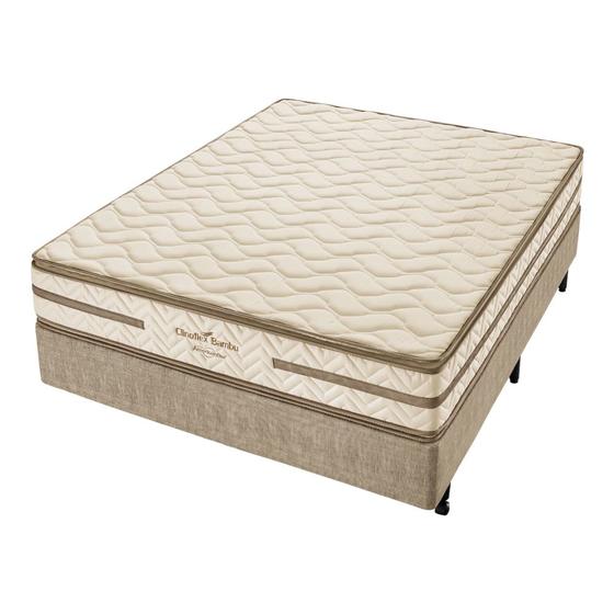 Imagem de Conjunto Box Casal Espuma D45 Americanflex Clinoflex Bambu 138x188x62cm