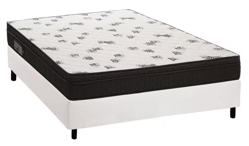 Imagem de Conjunto Box Casal Light D45 Ortobom com Base material sintético Branco (138x188x56)