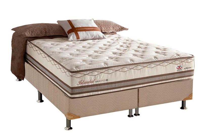 Imagem de Conjunto: box + colchão herval istambul molas maxspring queen 158x198x71