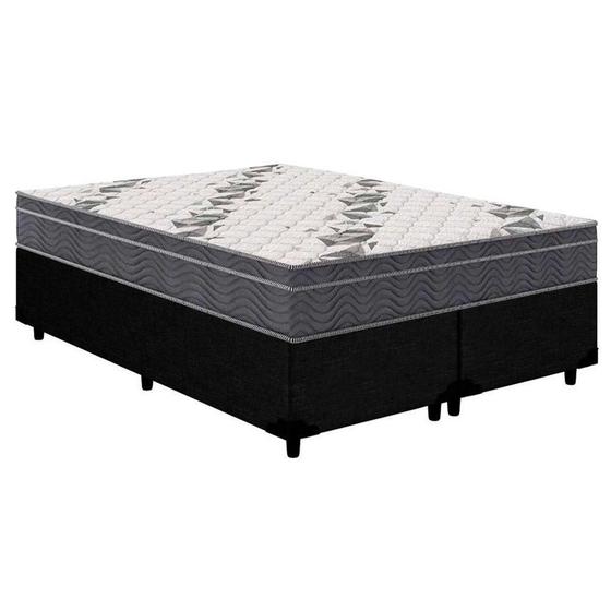 Imagem de Conjunto Box Queen: Colchão Anatômico Ortobom D33/EP Airtech 100 + Base CRC Courano Black(158x198)