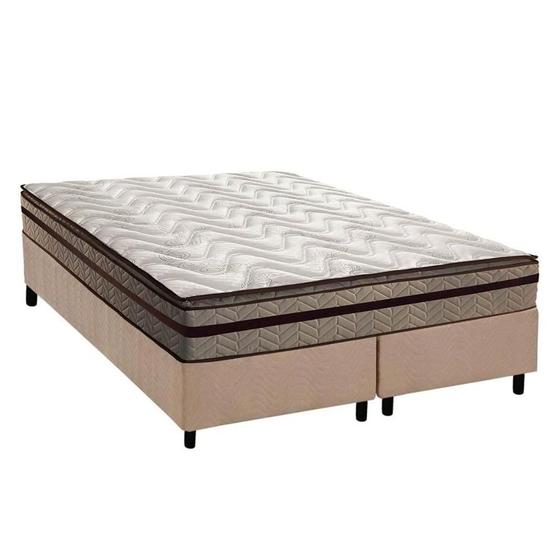 Imagem de Conjunto Box Queen: Colchão Anatômico Paropas D28 / Orthomedic Gold Plus Rústico Clean + Base CRC Suede Clean (158x198)