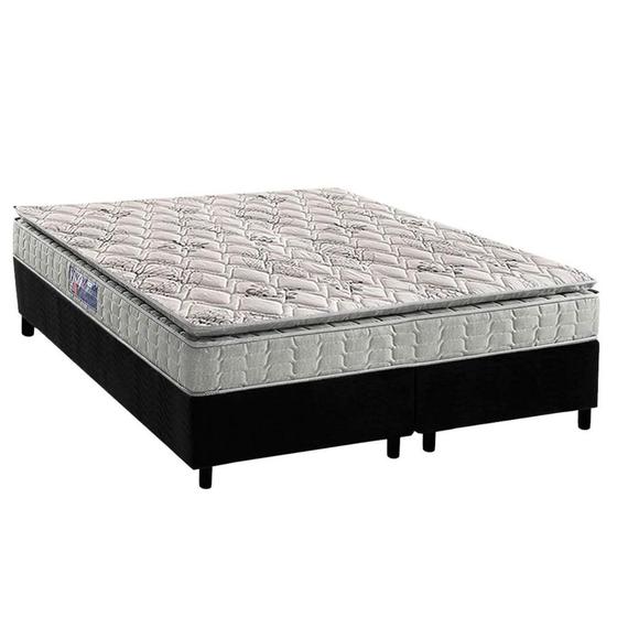 Imagem de Conjunto Box Queen: Colchão Espuma D Angelis Anjos D33 Orthosono + Base CRC Suede Black (158x198)