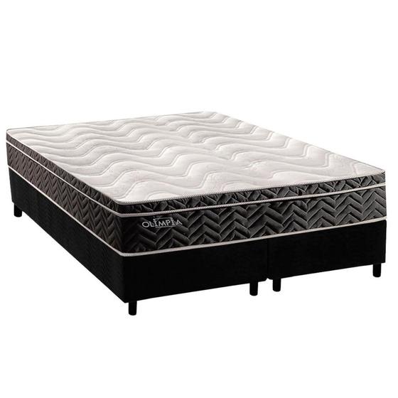 Imagem de Conjunto Box Queen: Colchão Molas Paropas Extrapedic Olímpia + Base CRC Suede Black (158x198)