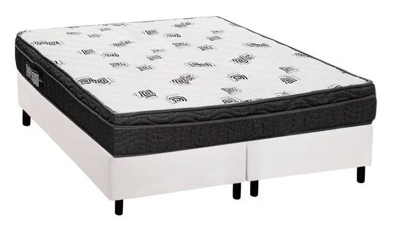 Conjunto Box Queen Size Light D45 Ortobom com Base material sintético Branco (158x198x56) Menor preço em Conjunto Box Queen Size Light D45 Ortobom com Base material sintético Branco (158x198x56)
