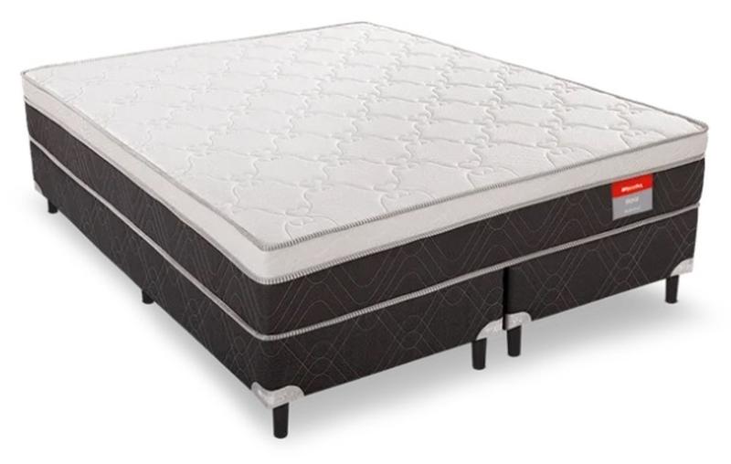 Imagem de Conjunto Box Queen Size Real Reconflex com Base material sintético Preto (158x198x66)