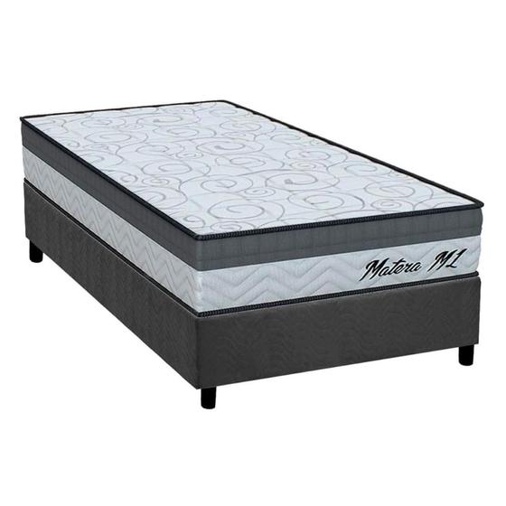 Imagem de Conjunto Box Solteiro: Colchão Anatômico Orthoflex D33 / Matera ML + Base CRC Suede Gray(88x188)