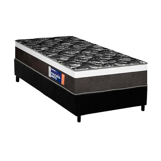 Imagem de Conjunto Box Solteiro: Colchão Anatômico Plumatex D33 Selectus + Base CRC Suede Black (88x188)