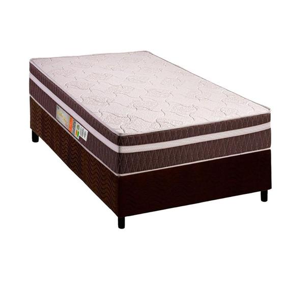 Imagem de Conjunto Box Solteiro: Colchão Anatômico Polar D28 Orthoface Vip Brown + Base CRC Suede Brown (88x188)