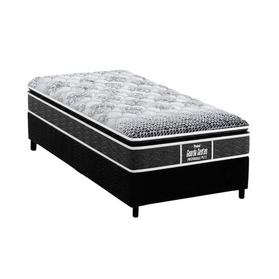 Imagem de Conjunto Box Solteiro: Colchão Anatômico Probel D28/EP Guarda Costas Prómiddle Plus + Base CRC Suede Black(88x188)