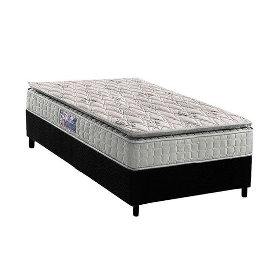 Imagem de Conjunto Box Solteiro: Colchão Espuma Anjos D33 Orthosono One Face + Base CRC Suede Black(88x188)