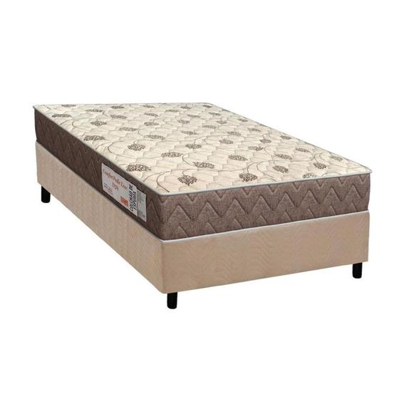 Imagem de Conjunto Box Solteiro: Colchão Espuma Orthoflex D28 Comfortpedic + Base CRC Suede Clean(78x188)