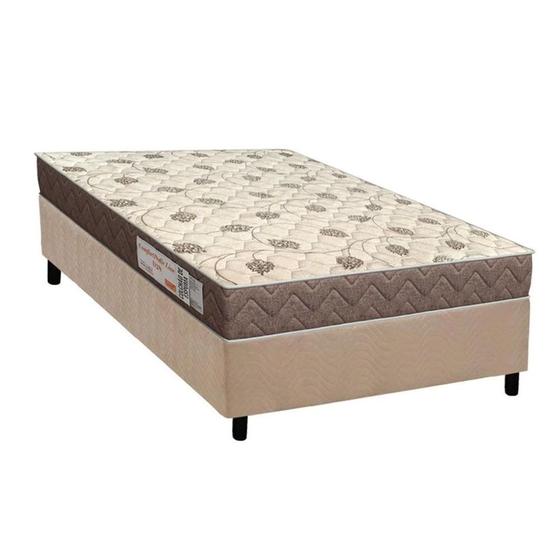 Imagem de Conjunto Box Solteiro: Colchão Espuma Orthoflex D28 Comfortpedic+ Base CRC Suede Clean (88x188)