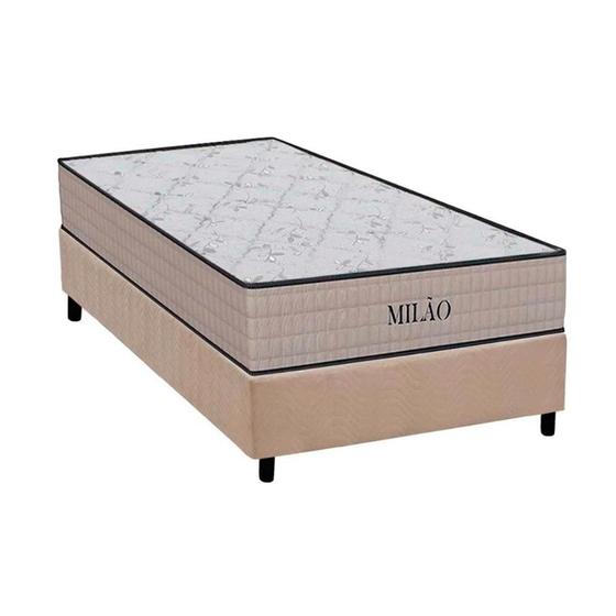 Imagem de Conjunto Box Solteiro: Colchão Espuma Orthoflex D33 Milão Double Face Black + Base CRC Suede Clean(78x188)