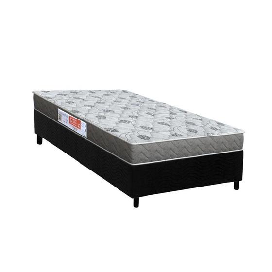 Imagem de Conjunto Box Solteiro: Colchão Espuma Orthoflex D45 Comfortpedic + Base CRC Suede Black(78x188)