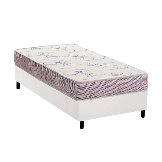 Imagem de Conjunto Box Solteiro: Colchão Espuma Ortobom D20 Physical Resistente + Base CRC Courano White (78x188)