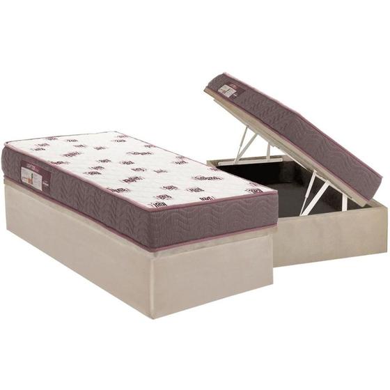 Imagem de Conjunto Box Solteiro: Colchão Espuma Ortobom D28 Light Saúde + Base CRC Suede Clean(88x188)