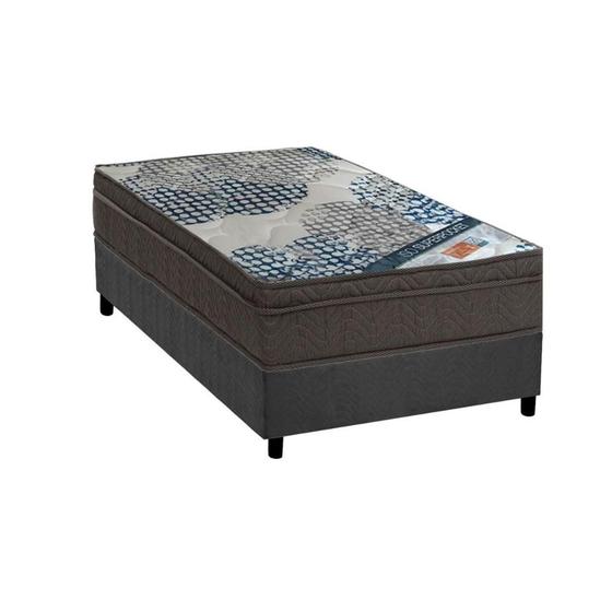 Imagem de Conjunto Box Solteiro: Colchão Molas Ortobom Ensacadas ISO + Base CRC Suede Gray (88x188)