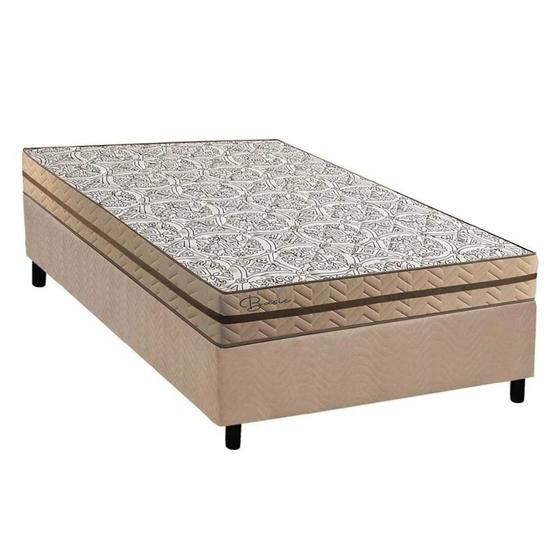 Imagem de Conjunto Box Solteiro: Colchão Molas Paropas Ensacadas Basic + Base CRC Suede Clean (88x188)