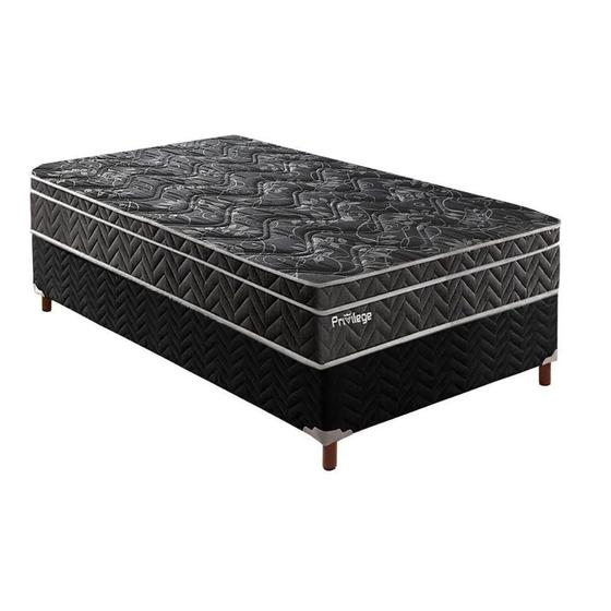 Imagem de Conjunto Box Solteiro: Colchão Molas Paropas MasterPocket Ensacadas Privilege + Base CRC Suede Black(88x188x25)