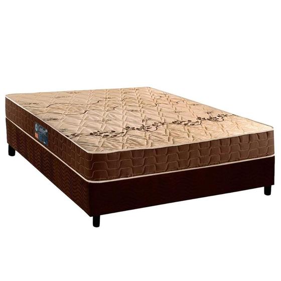 Imagem de Conjunto Box Viúva: Colchão Espuma D Angelis Anjos D28 Confort + Base CRC Suede Brown (128x188)