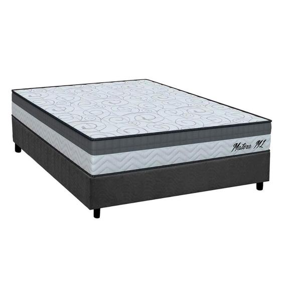 Imagem de Conjunto Box Viúva: Colchão Espuma Orthoflex D33 Matera ML + Base CRC Suede Gray (128x188)