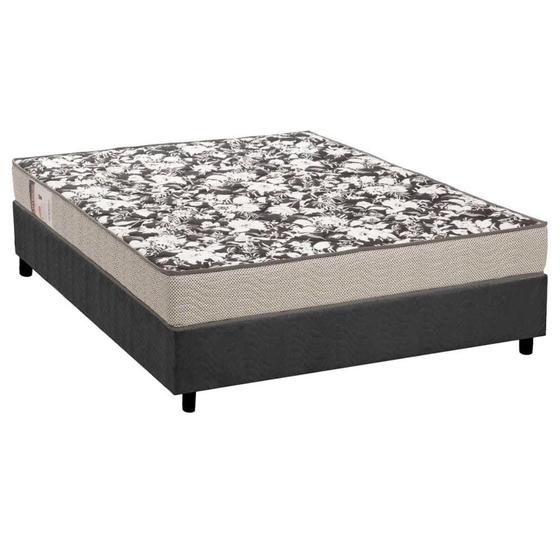 Imagem de Conjunto Box Viúva: Colchão Espuma Ortobom D26 Physical Ultra Resistente + Base CRC Suede Gray(128x188)