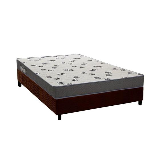 Imagem de Conjunto Box Viúva: Colchão Espuma Ortobom D33 Light Saúde + Base CRC Suede Brown (128x188)