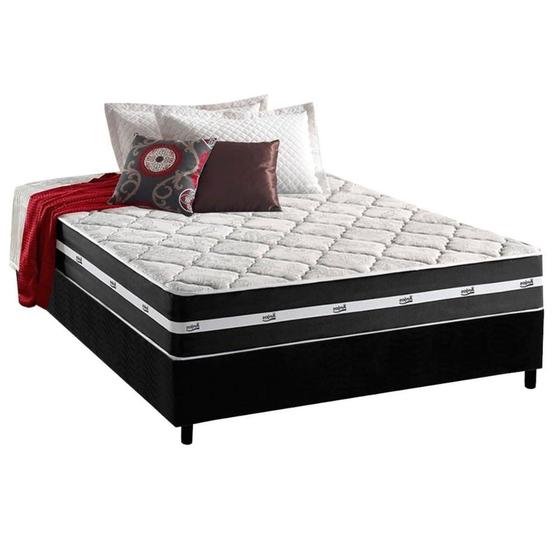 Imagem de Conjunto Box Viúva: Colchão Molas Anjos Superlastic Classic + Base CRC Suede Black(128x188)