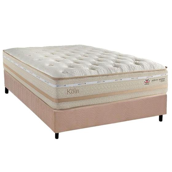 Imagem de Conjunto Box Viúva: Colchão Molas Herval Maxspring Koln + Base CRC Suede Clean (128x188)
