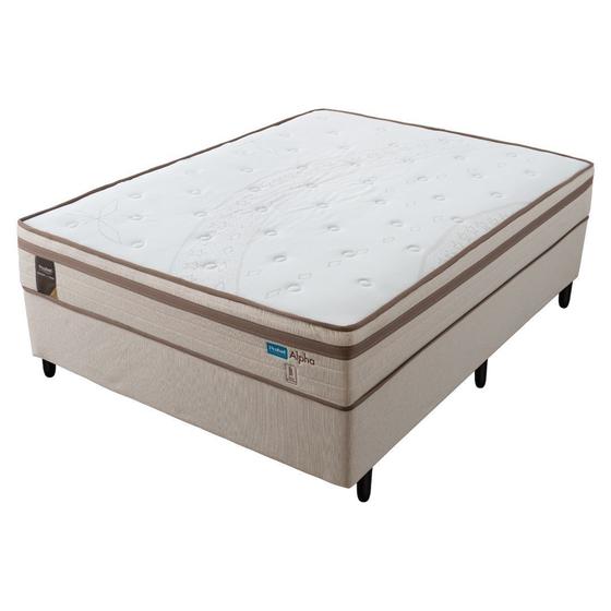 Imagem de Conjunto Box Viúva Mola Ensacada Probel Alpha (128x188x52cm) Branco