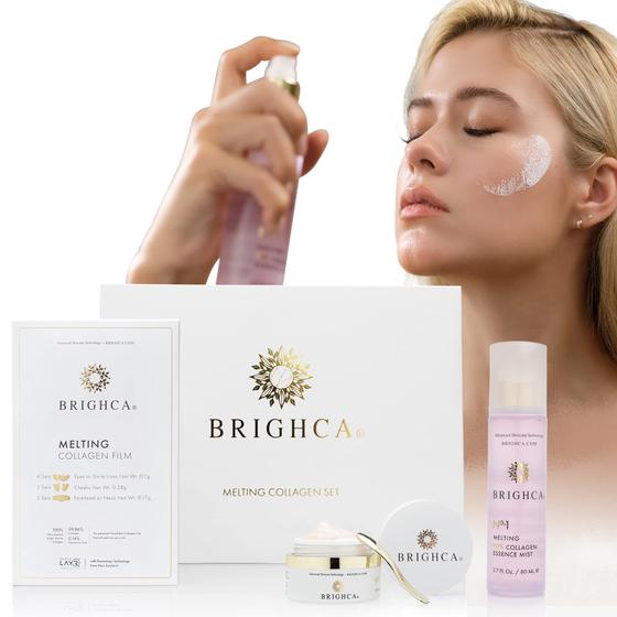 Imagem de Conjunto BRIGHCA Melting Collagen Anti-Envelhecimento - Kit de Cuidados com a Pele com Películas