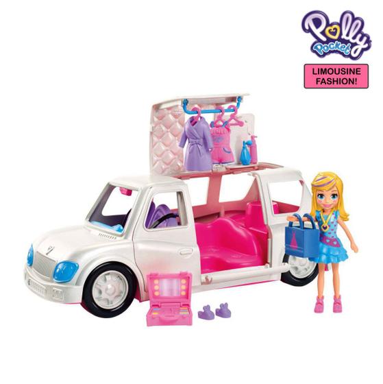 Imagem de Conjunto Brinquedo Menina Boneca Polly Pocket e Limousine Fashion Luxo Acessórios Original Mattel