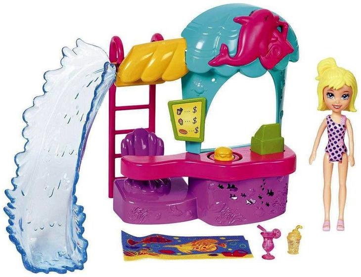 Imagem de Conjunto Brinquedo Quiosque Parque Aquático Dos Golfinhos Da Polly Pocket - Acompanha Acessórios - Mattel