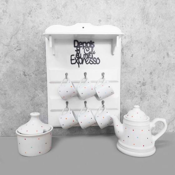 Imagem de Conjunto bule depois do café eu me expresso provençal com açucareiro poá color