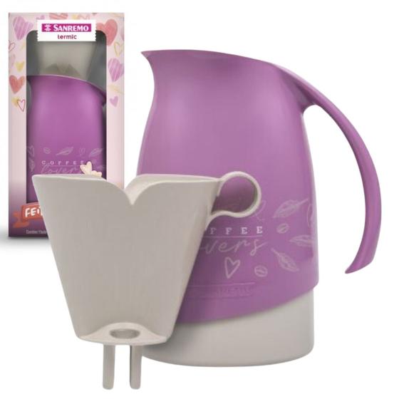 Imagem de Conjunto Bule Térmico 700ml com Suporte para Filtro de Café 102 Sanremo SR1011-63 Lilás