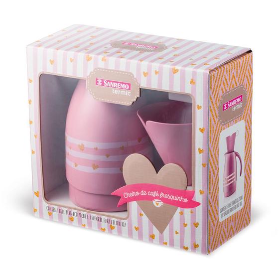 Imagem de Conjunto Bule Térmico Garrafa 700ml + Suporte Filtro De Café 102