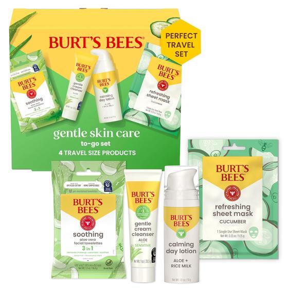 Imagem de Conjunto Burt's Bees Gentle To-Go para Cuidados com a Pele - Limpador e Loção