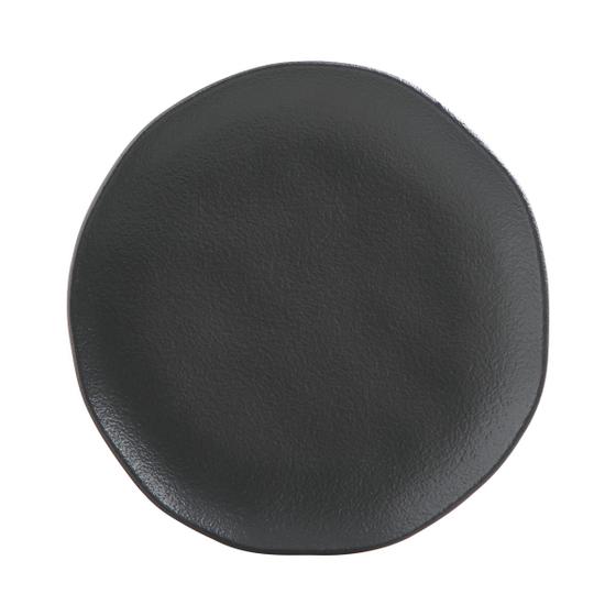 Imagem de Conjunto C/ 6 Pratos de Sobremesa Orgânico Preto Matte Stoneware Cerâmica Porto Brasil Ø 19,1cm