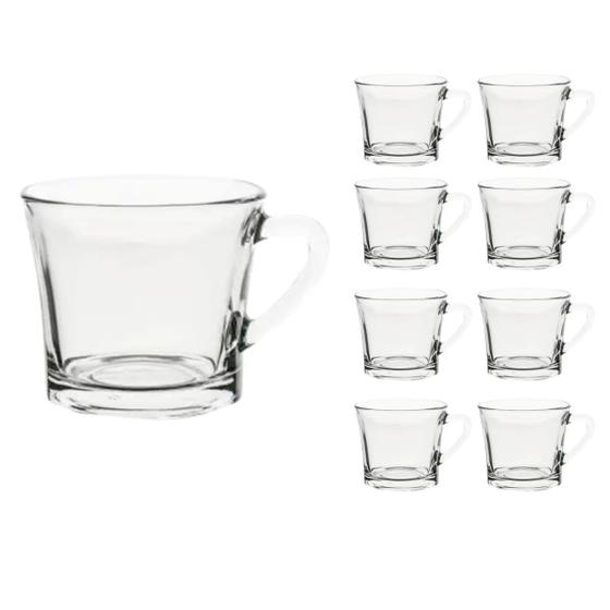 Imagem de Conjunto C/8 Xícaras De Chá Vidro 165ml Transp. Praticasa