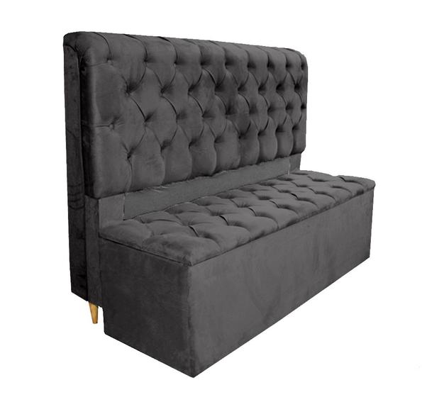 Imagem de Conjunto Cabeceira + Recamier Baú Imperial Para Cama Box Solteiro - Suede - Sv Decor