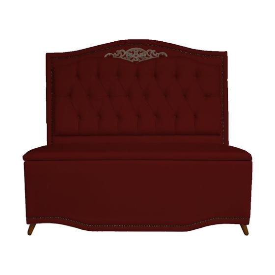 Imagem de Conjunto Cabeceira + Recamier Baú Para Cama Box Casal King 1.95 - Suede - Sv Decor