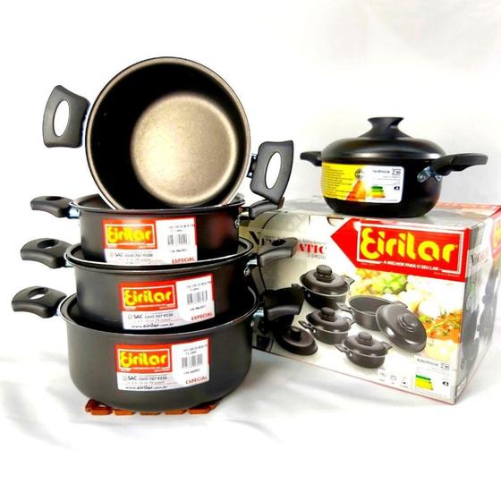 Conjunto Caçarola 5 peças Antiaderente New Pratic Eirilar Menor preço em Conjunto Caçarola 5 peças Antiaderente New Pratic Eirilar