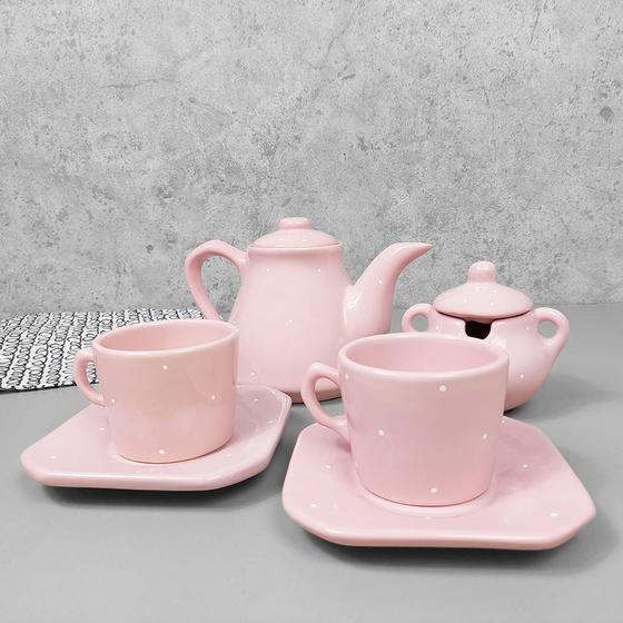 Imagem de Conjunto Café Provençal 4 Peças Rosa Poá